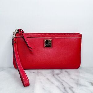 Dooney & Bourke Red Saffiano Leather Wristlet